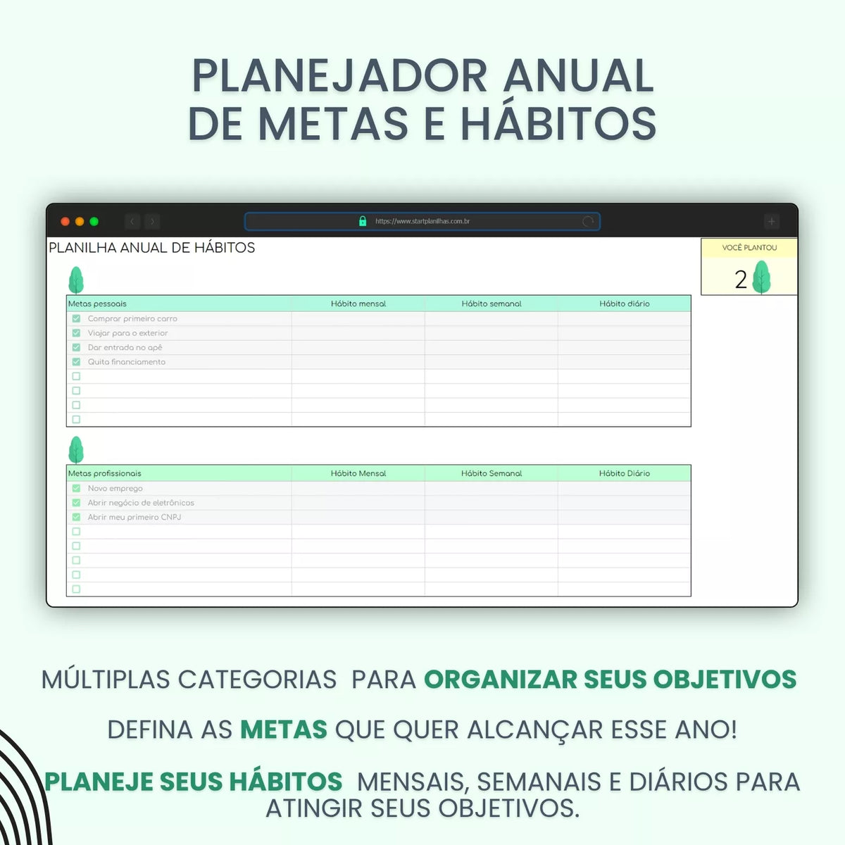 Planilha Organização de Hábitos