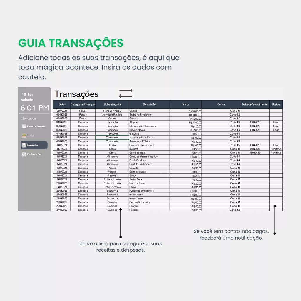Planilha Financeira | Controle total