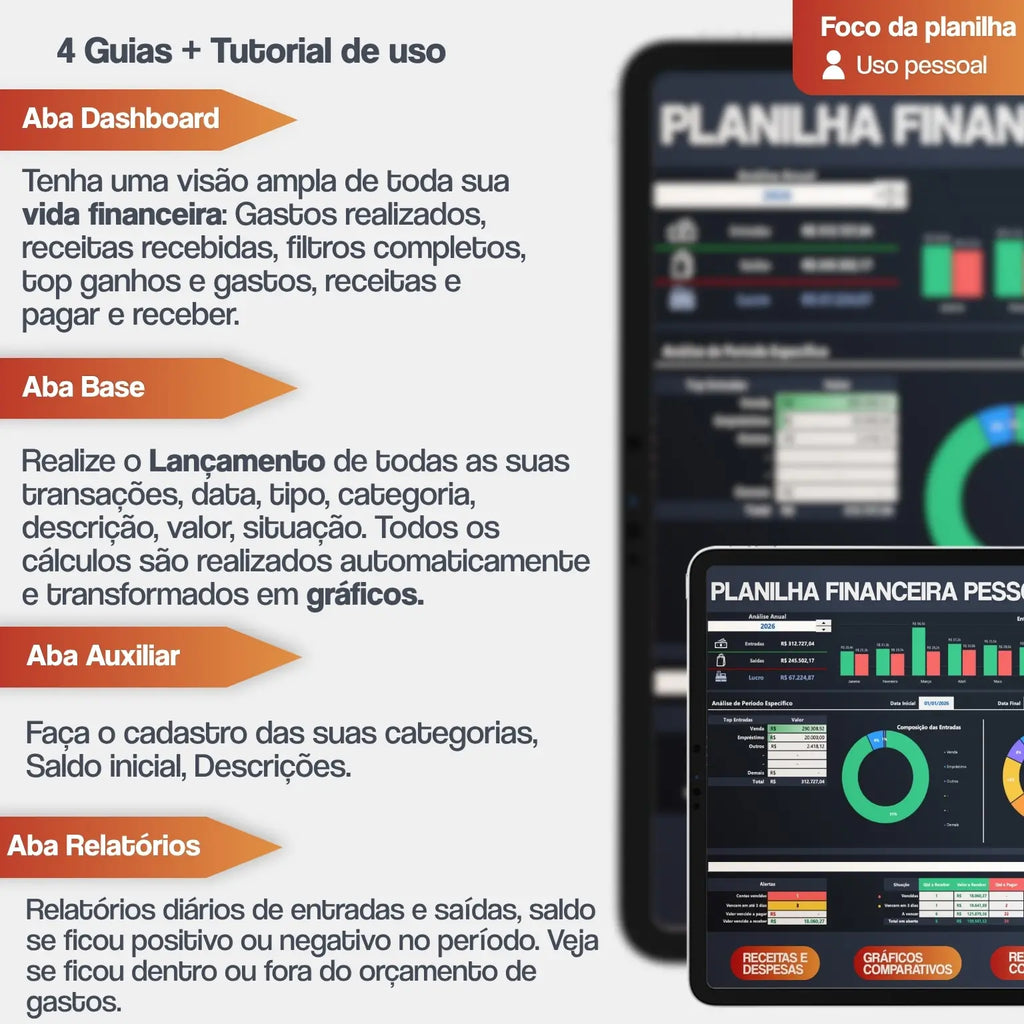Planilha financeira pessoal para Excel