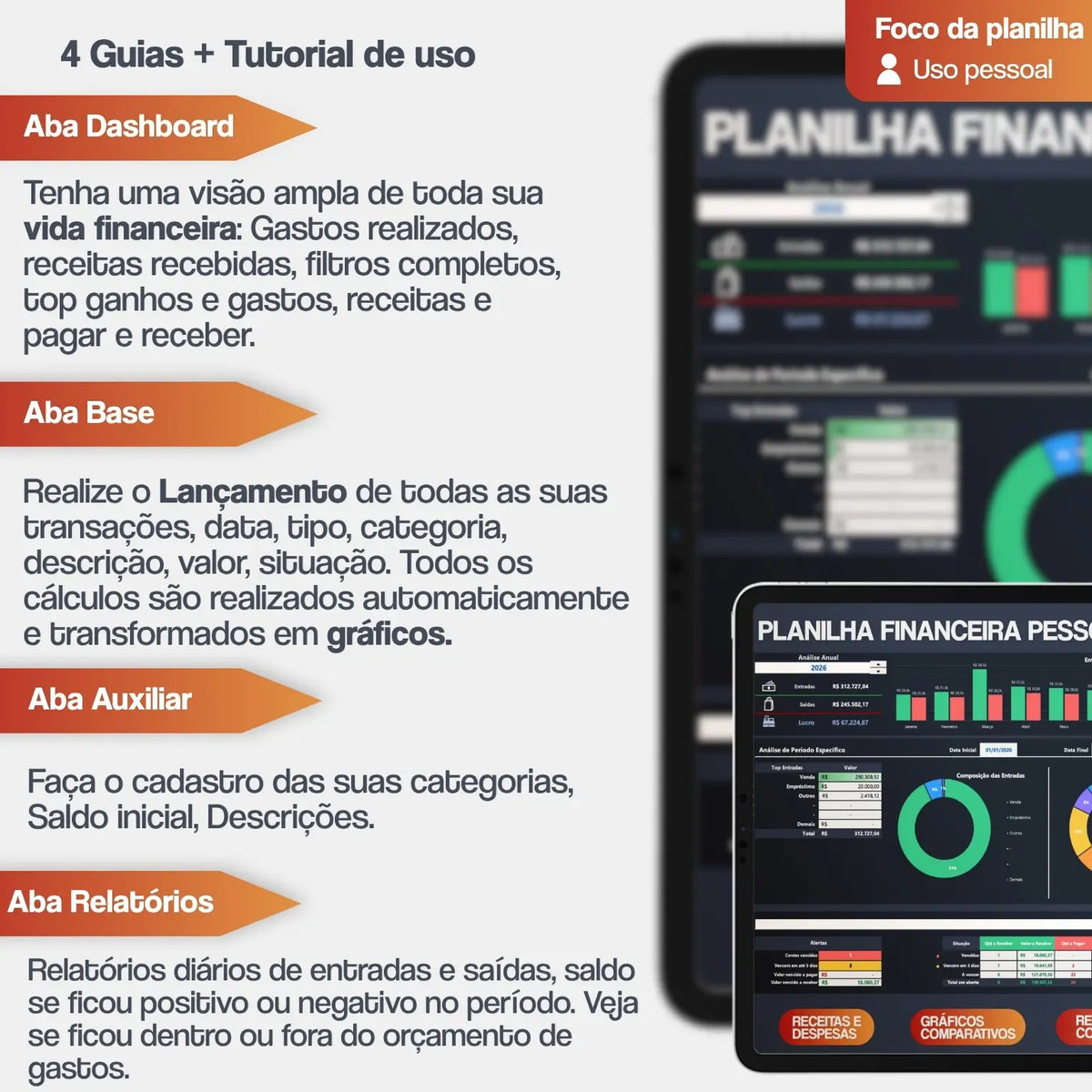 Planilha financeira pessoal para Excel