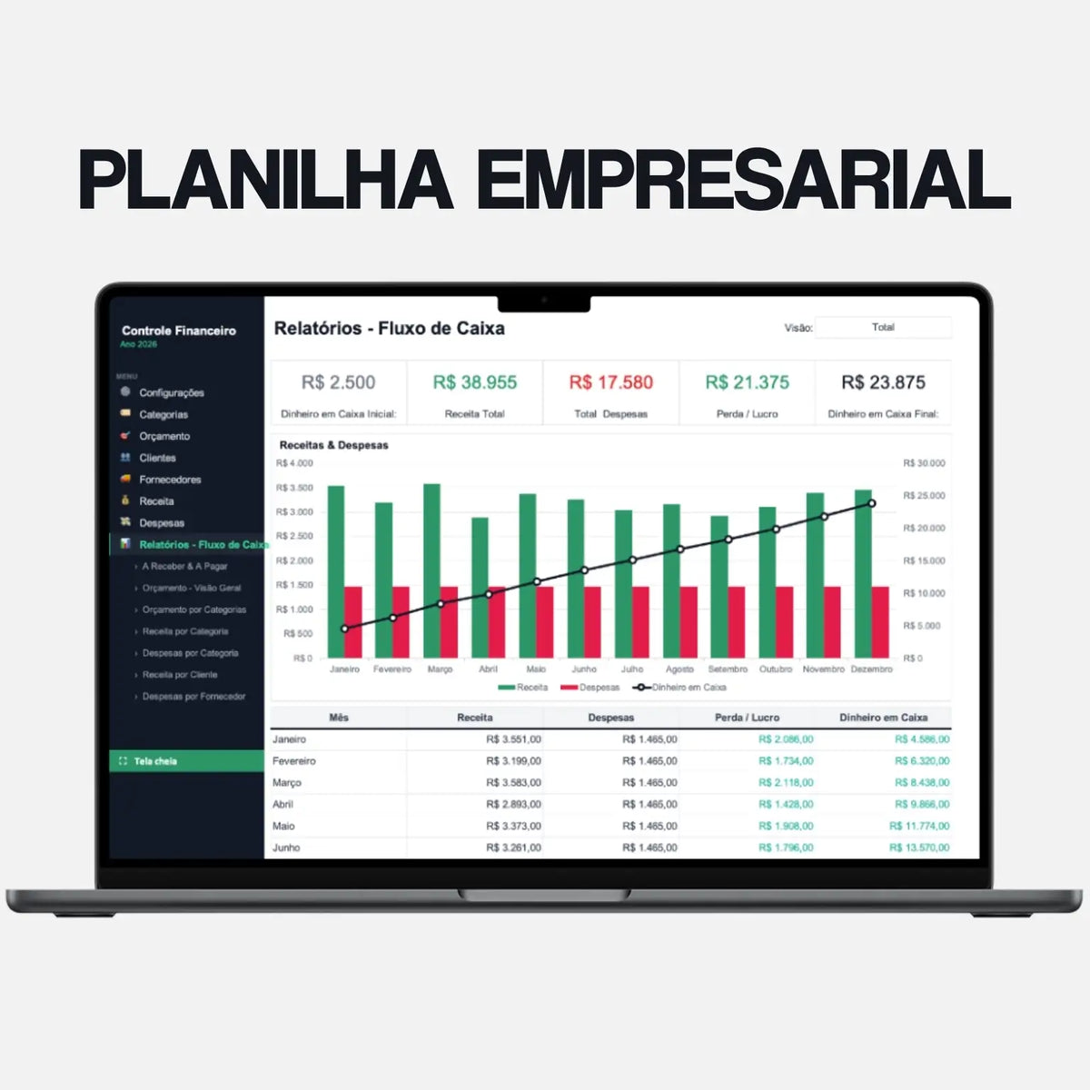 Planilha financeira empresarial