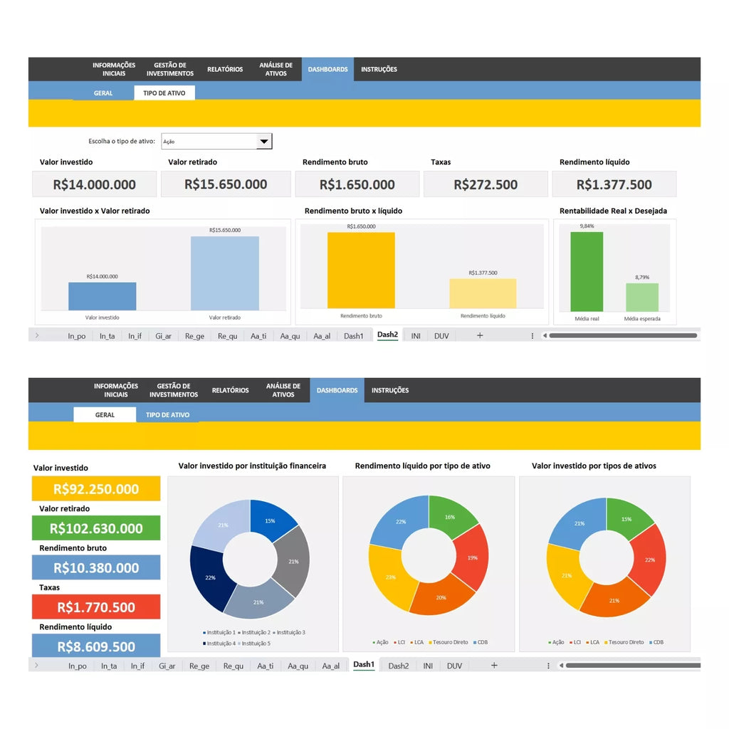 Planilha de Gestão Portfólio de Investimentos