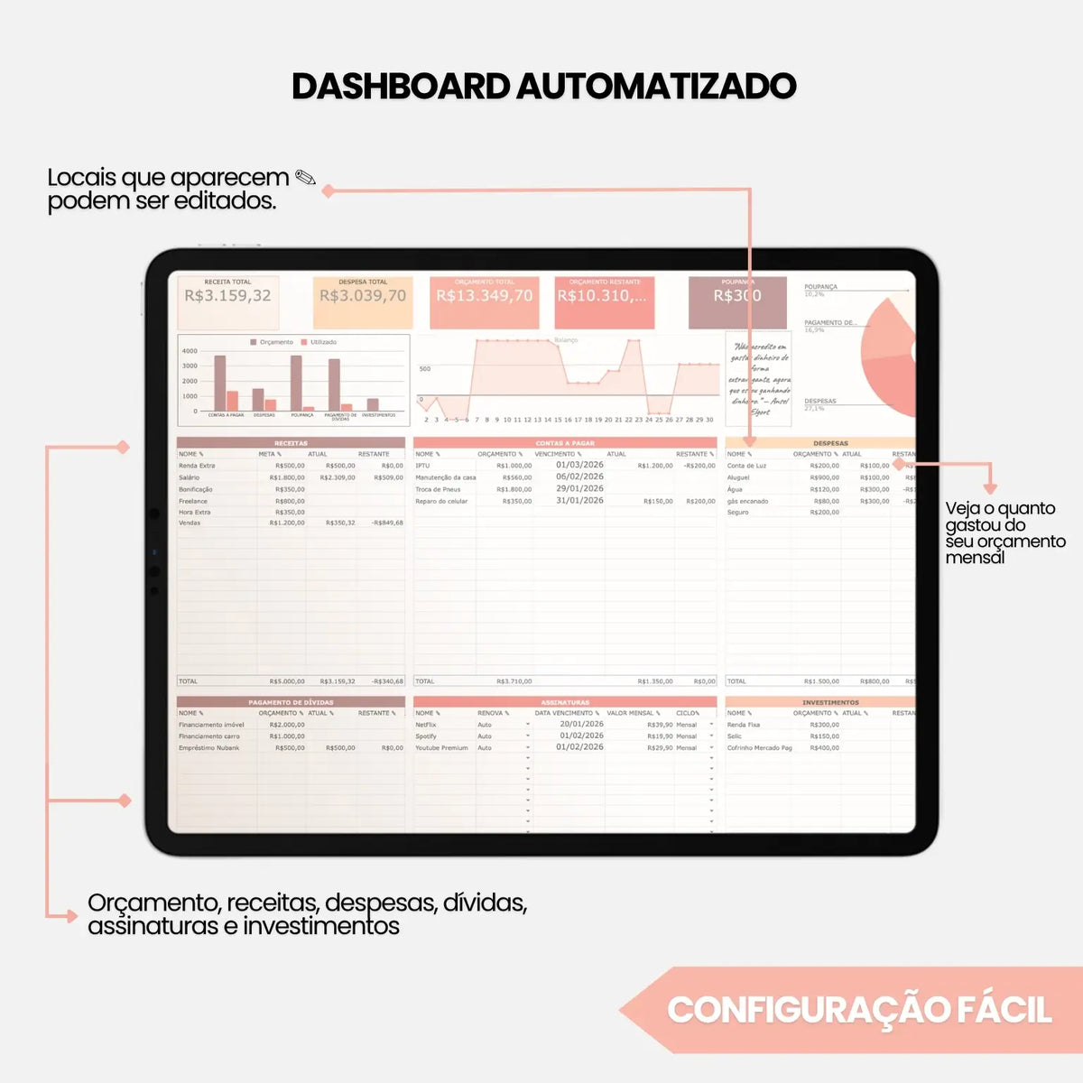 Planilha Financeira Pessoal para Google Sheets