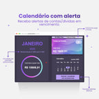 calendário de despesas e receitas