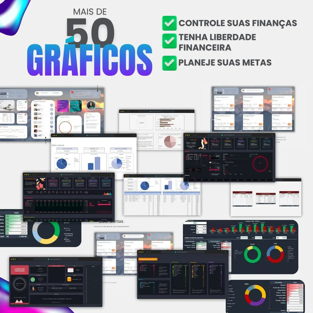 Super Pack com 5 Planilhas Financeiras editáveis